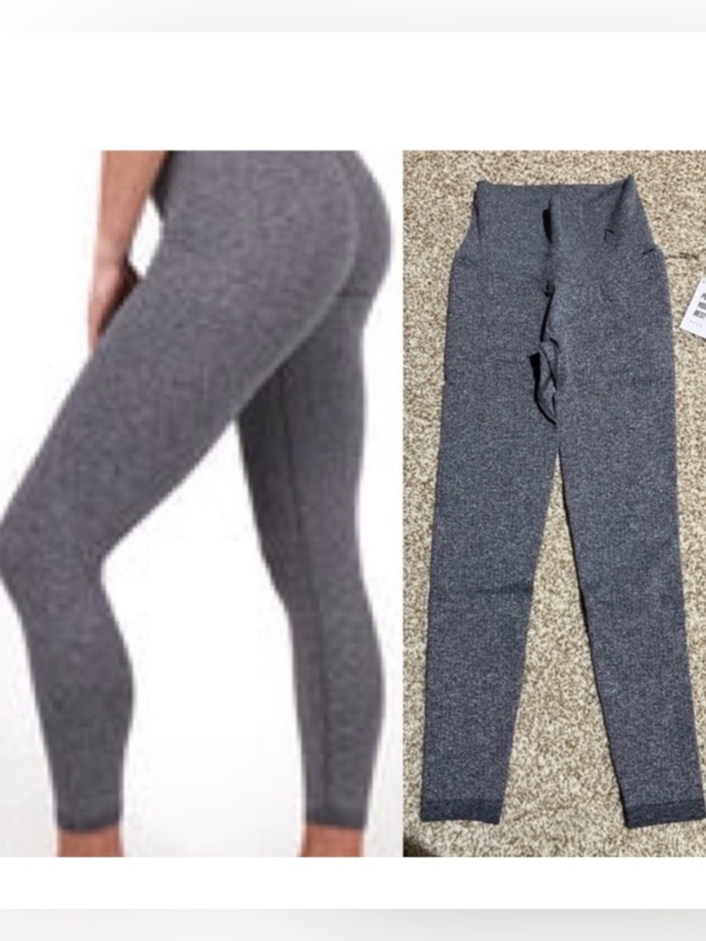 NWT Acta Ribbed Seamless Leggings Heather Grey Size Small